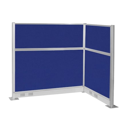 Versare Pre-Configured Hush Panel Electric Cubicle (L Shape) 6' x 4' Royal Blue Fabric 1859410